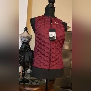 NWT Women's NIKE Aeroloft Dot Front Goose Down Burgundy Red Vest XS/TP